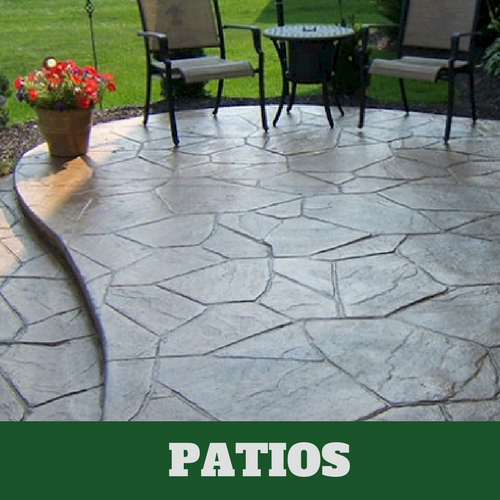 Residential patio in Grand Rapids, Michigan with a stamped finish.